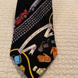 Nicole Miller Tie, race cars, 100% silk
